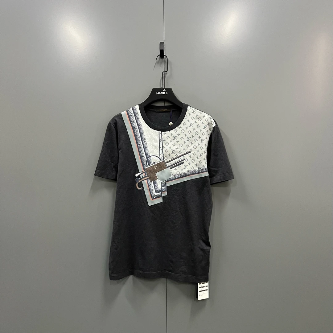 Louis Vuitton lv 老花拼接印花短袖 M码/95新/6800/fg205233