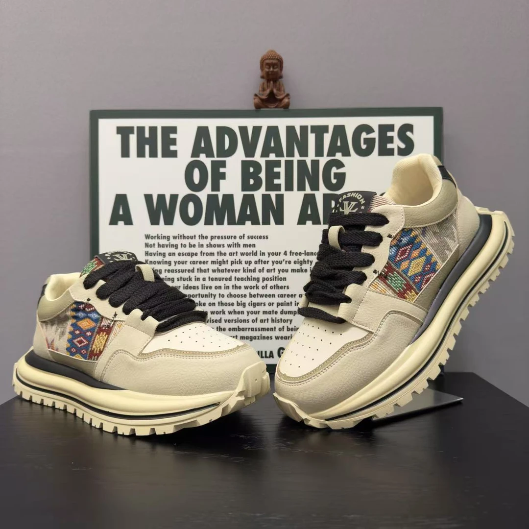 【鑫鑫潮鞋】2025年四季新款时尚百搭增高厚底舒适运动软底阿甘男鞋