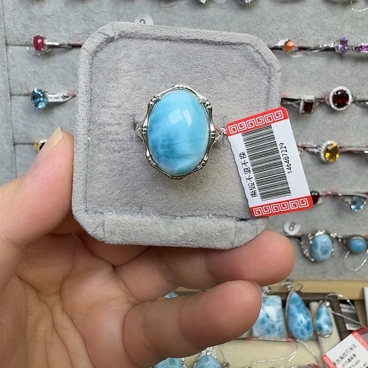 烟晶银S925镶嵌戒指