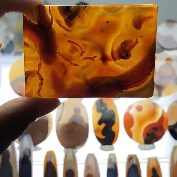 玛瑙/玉髓银S925镀金镶嵌珠宝半成品68