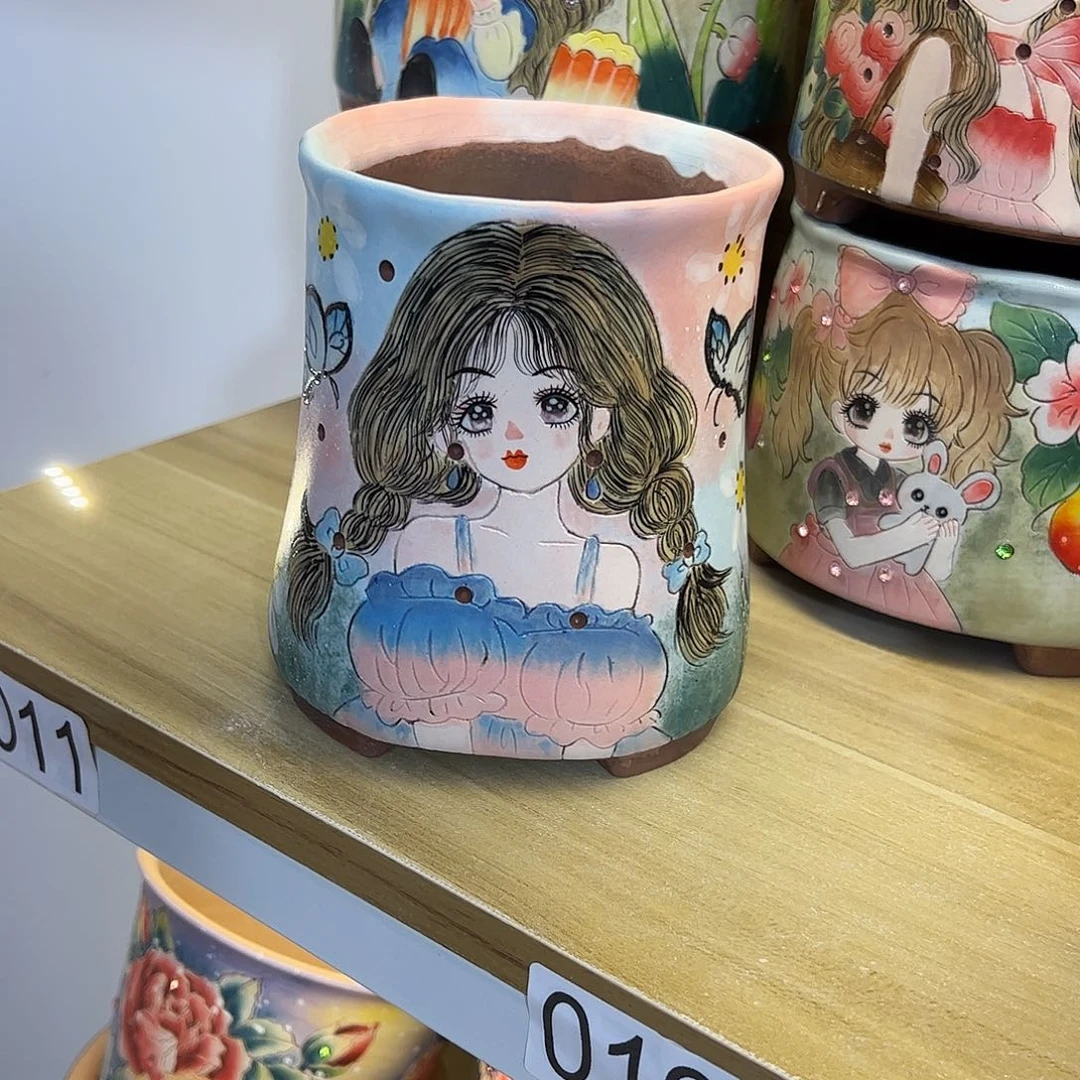 景德镇炫彩手绘口10高14
