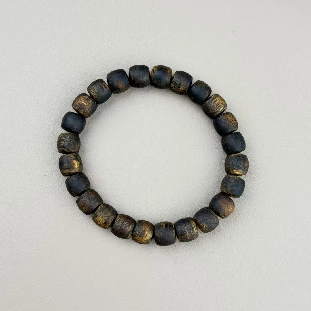 沉香【鹏友专属】乌身沉水棋楠9MM桶珠单圈一条 多样性发货（81）