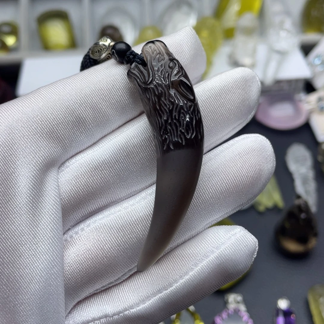 银S925镶嵌烟晶颈饰