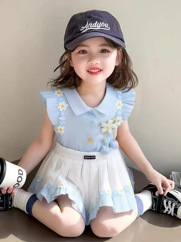 PP532-女童花朵套装