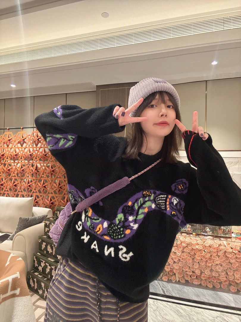 BETTER JOELAY-【灵蛇剪纸】时尚简约针织套头毛衣舒适百搭LL5540