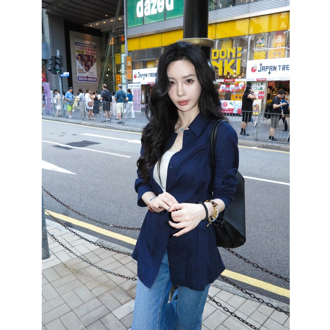 菠萝宝宝yuna【红宝石谜团】亚麻莱赛尔天丝气质慵懒风显白衬衫YF25