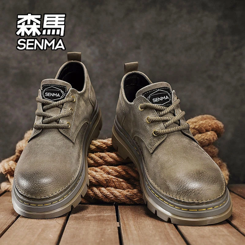 SENMA/森马马丁靴男款2025冬季新款复古潮流低帮耐磨青少年工装靴