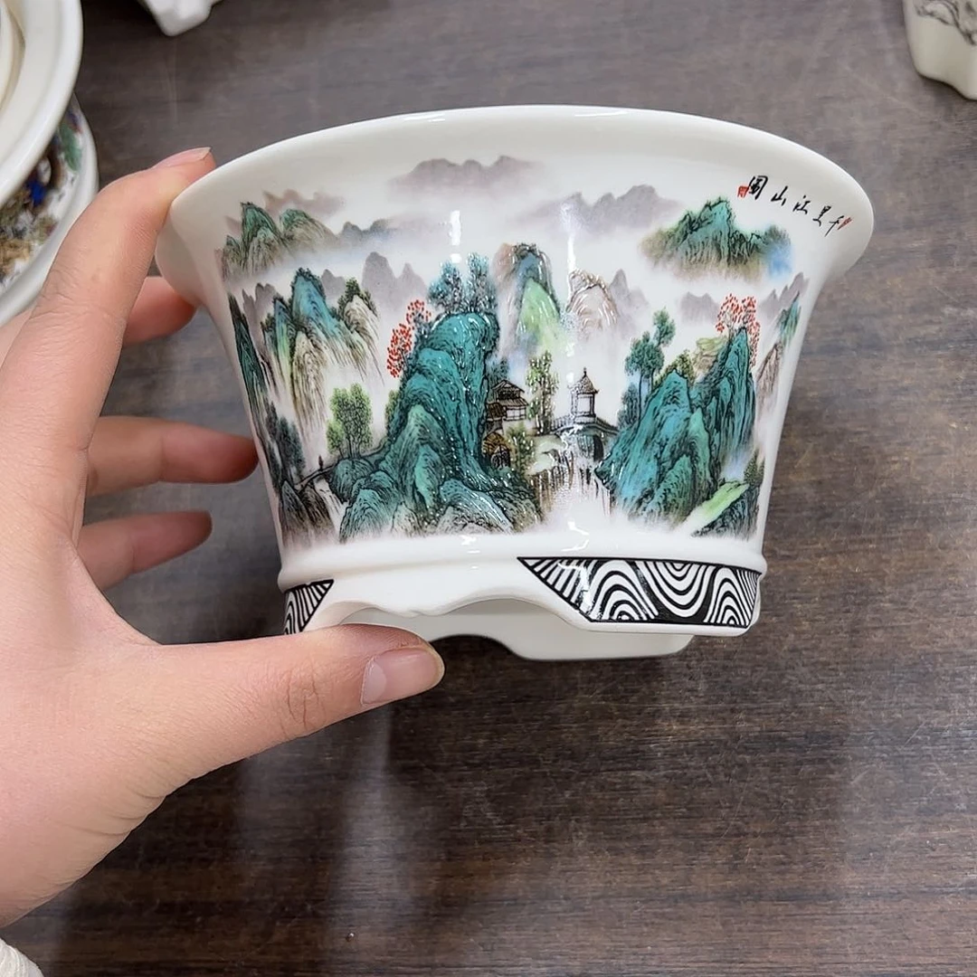 紫砂花盆443号瑕疵15/8cm