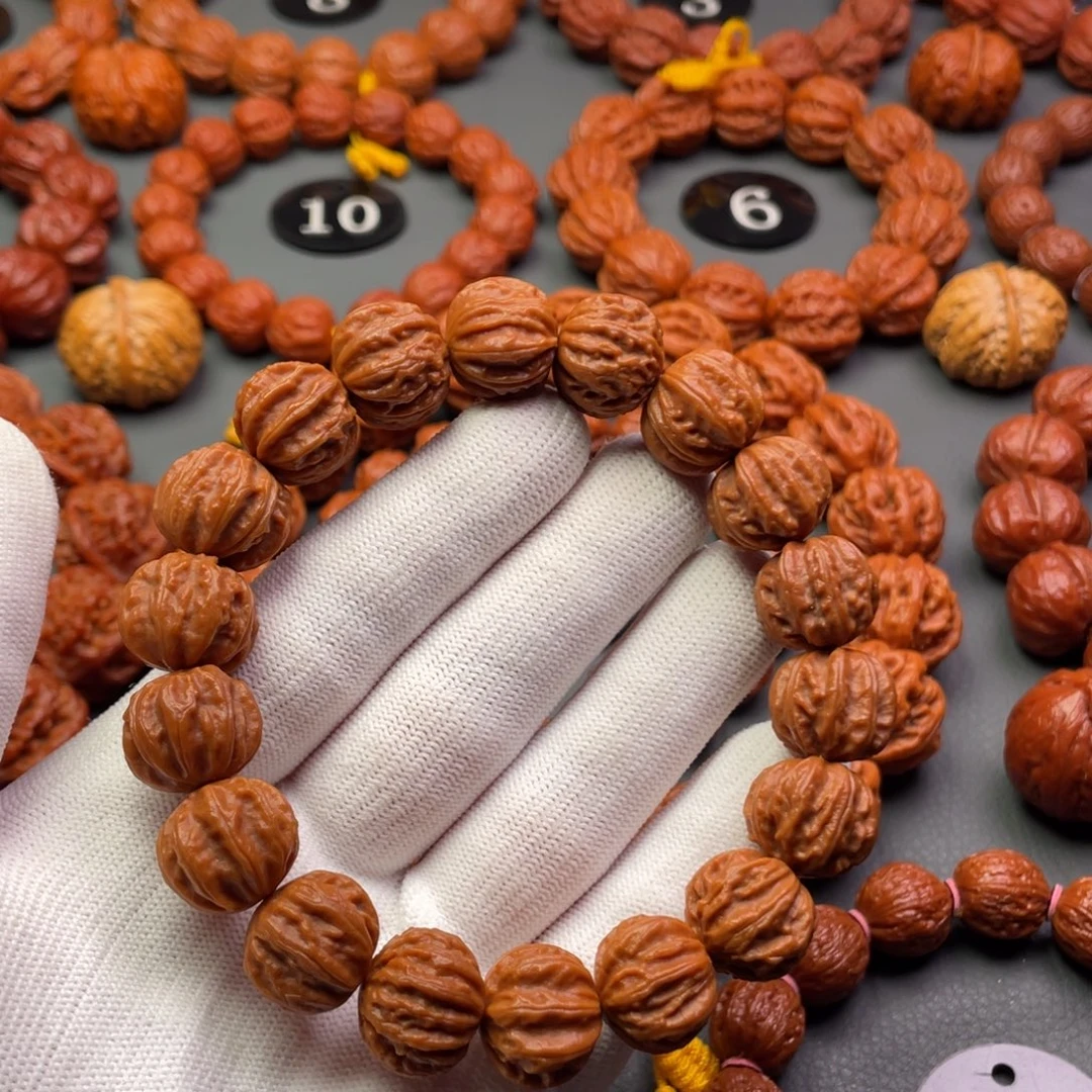 北***冬手串文玩核桃野生核桃京八棱手串