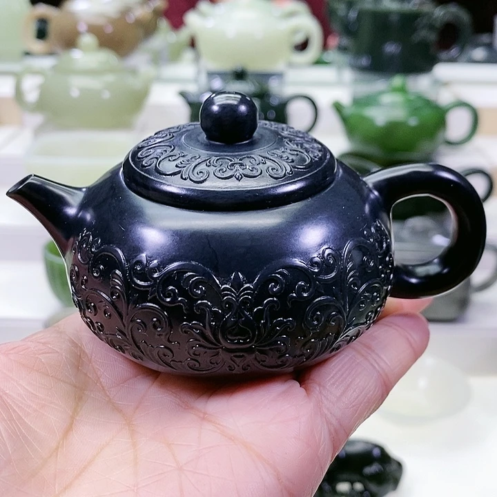 未镶嵌和田玉挂件茶壶120m l