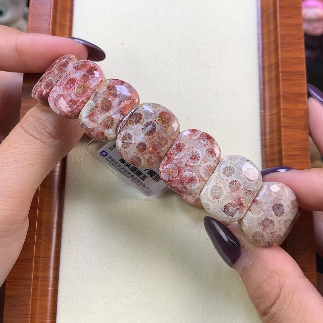 【闪购商品】颈饰未镶嵌硅化珊瑚（珊瑚玉）牛奶草莓满花（16号）