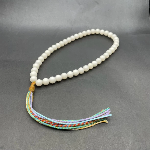 菩提根干磨原生态10mm圆珠手持手搓棉绳流苏45颗左右