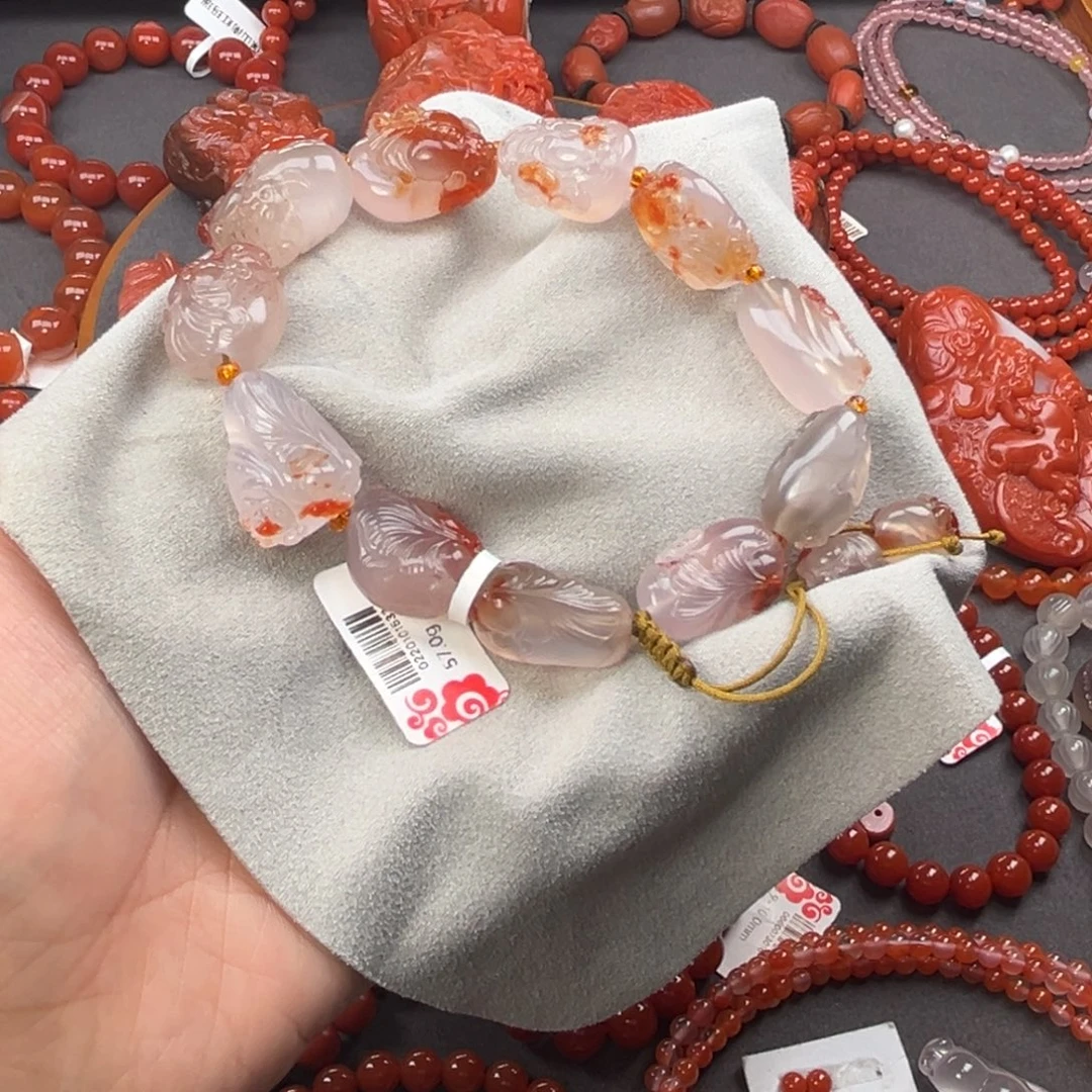 南红玛瑙未镶嵌手链