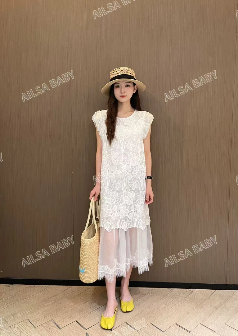 【AILSA BABY】欧货重工蕾丝钩花拼接网纱连衣裙/60702A