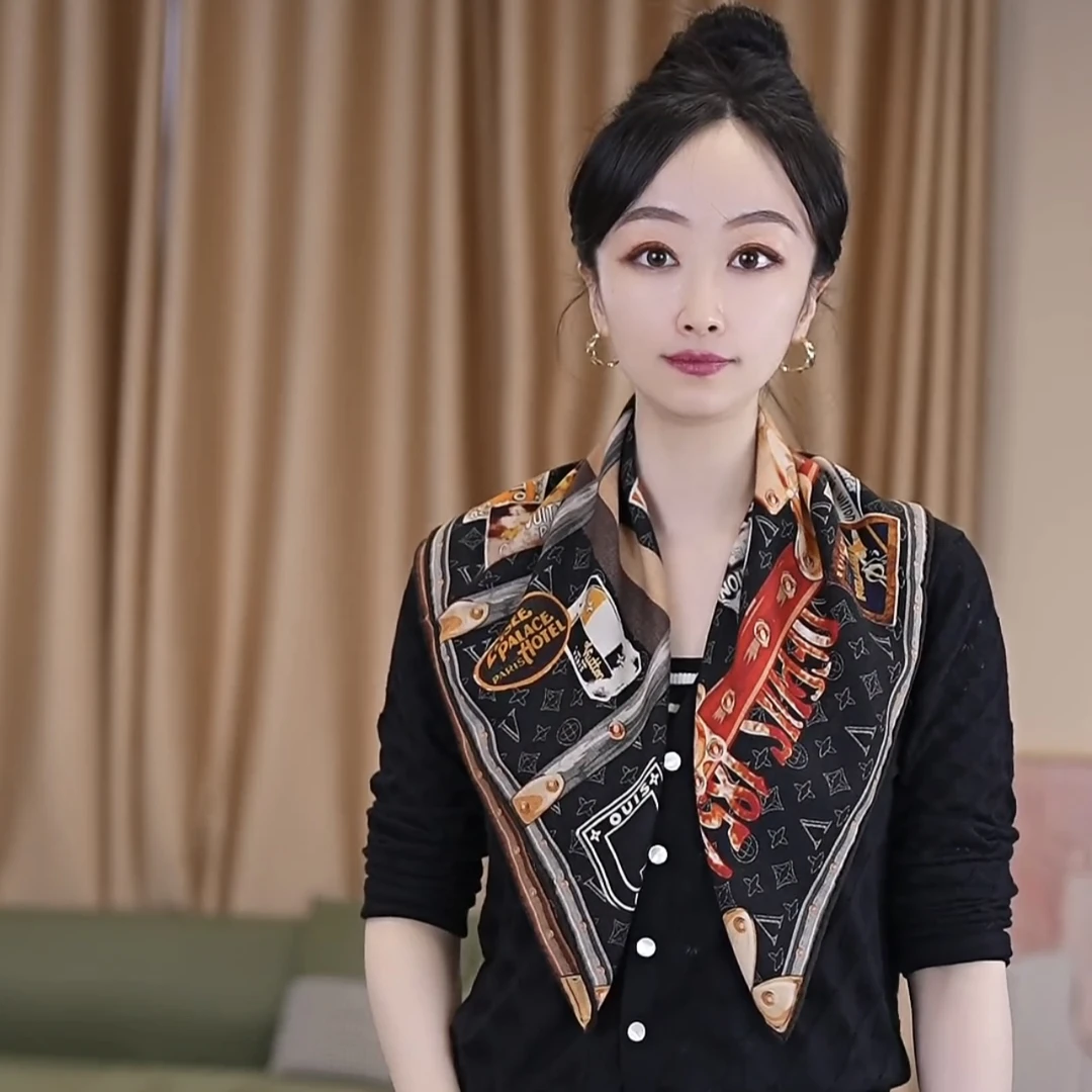 丝光澳毛真丝65小方巾女气质双面秋冬季护颈围巾桑蚕丝羊毛中古