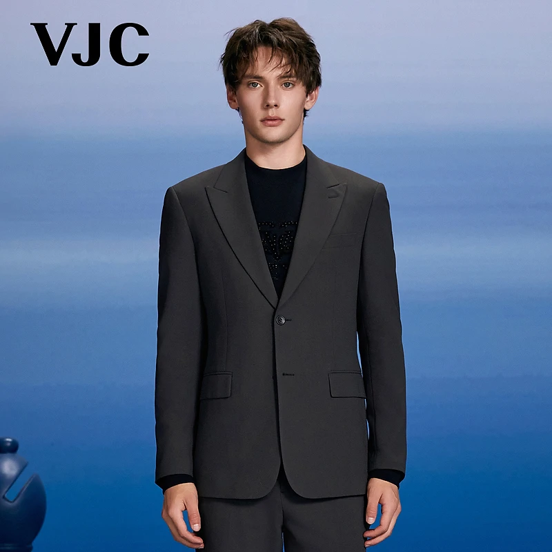 VJC/威杰思2025秋冬新款男装绅士戗驳领长袖西装外套B24DH3513