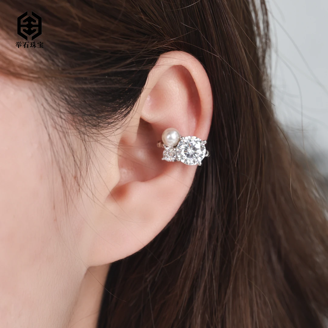 925银莫桑石银制品 【举石】T0615-9819-0138莫桑钻耳饰（一件）u