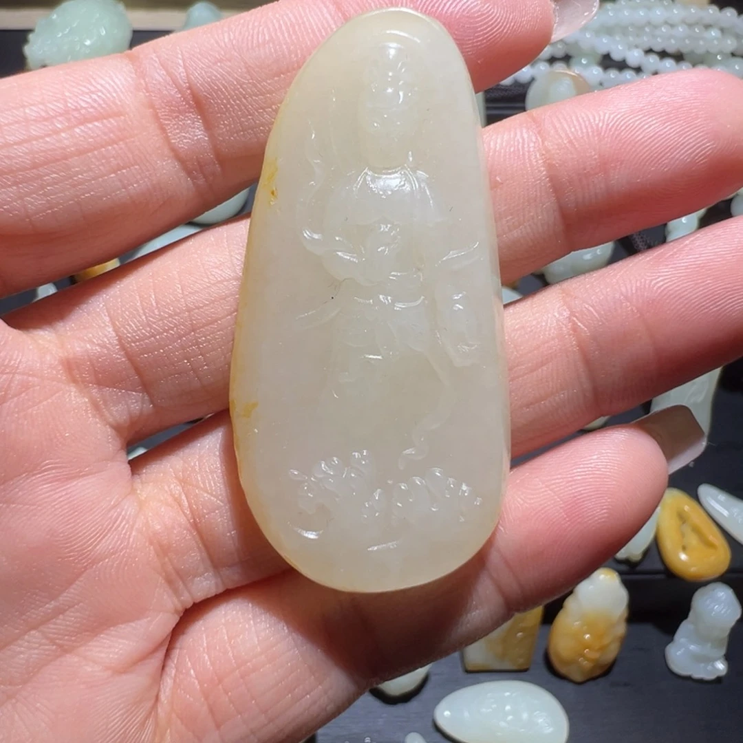 和田玉未镶嵌耳饰醉***风