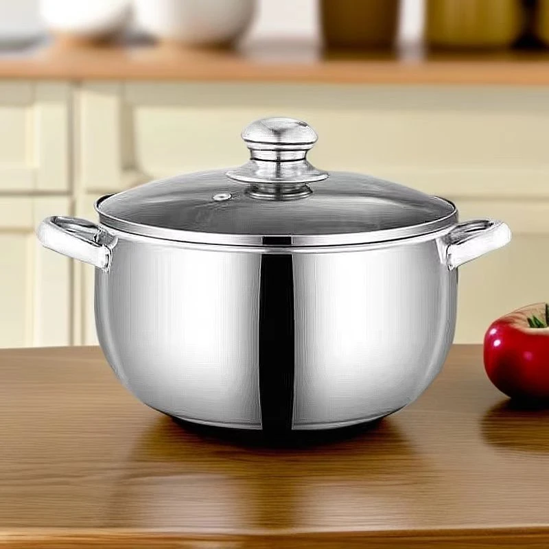 【24cm】不锈钢汤锅煲汤锅鼓型汤锅炉灶通用