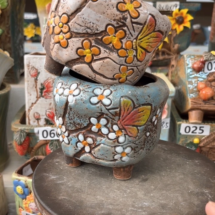 紫砂花盆粗陶材质多肉花盆