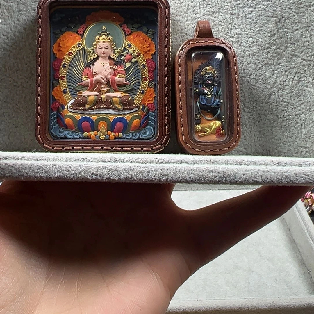 宝***辣吊坠皮大势至➕双面扎基黑老爷皮长条