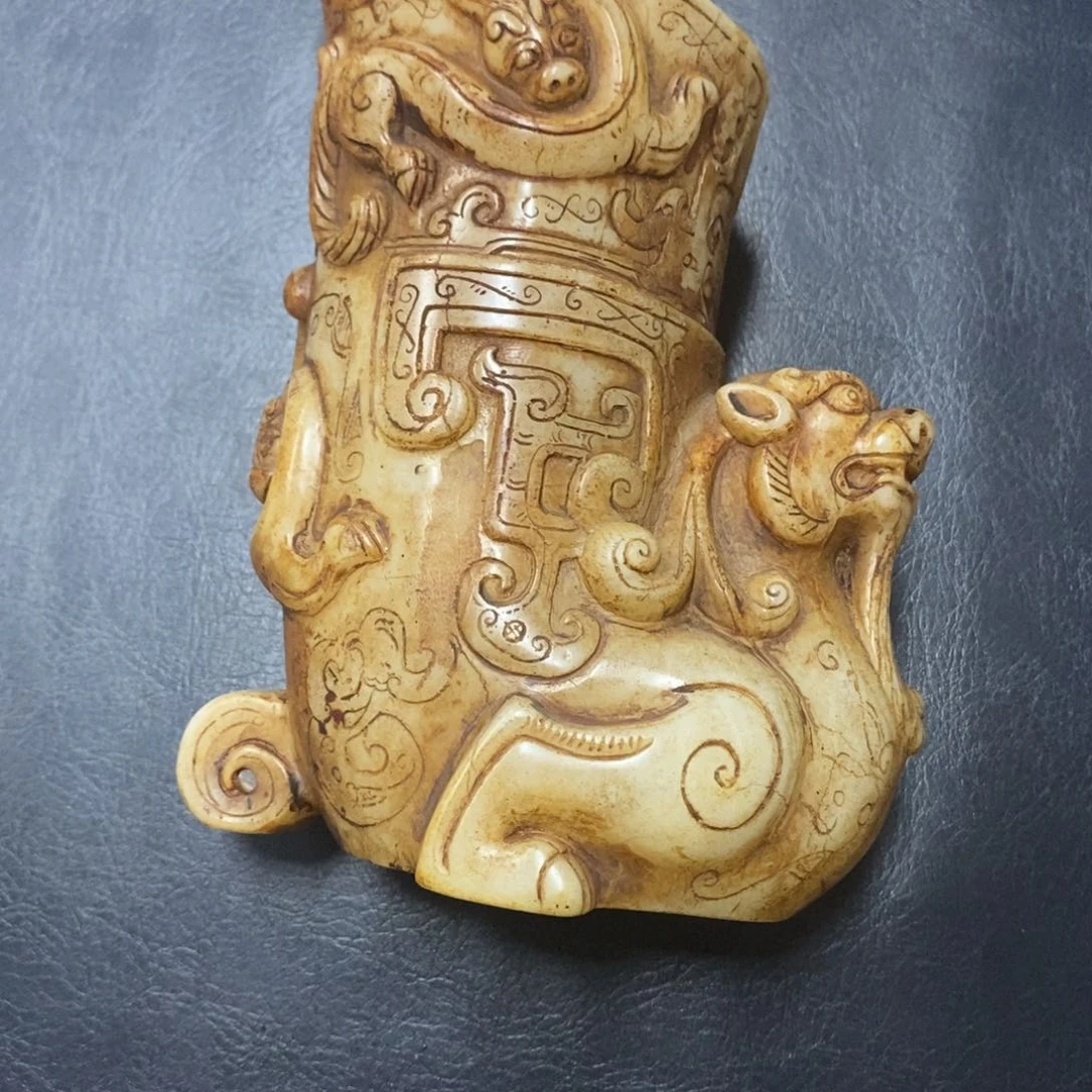 用***师白玉菩提吊坠摆件