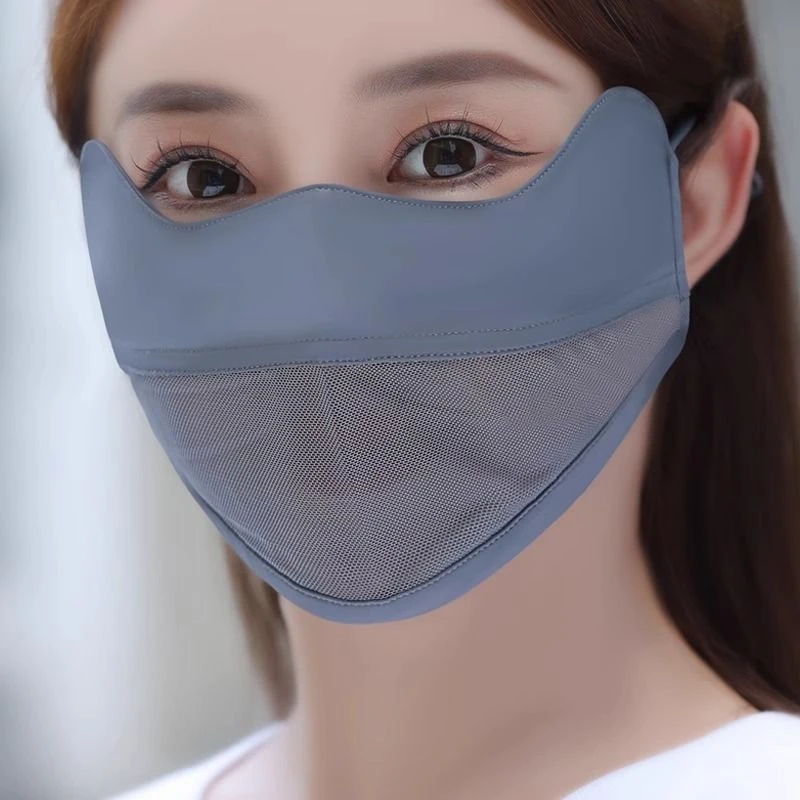 夏季冰丝防晒面罩全脸女2025新款网纱高颜值脸罩遮阳神器面纱口罩