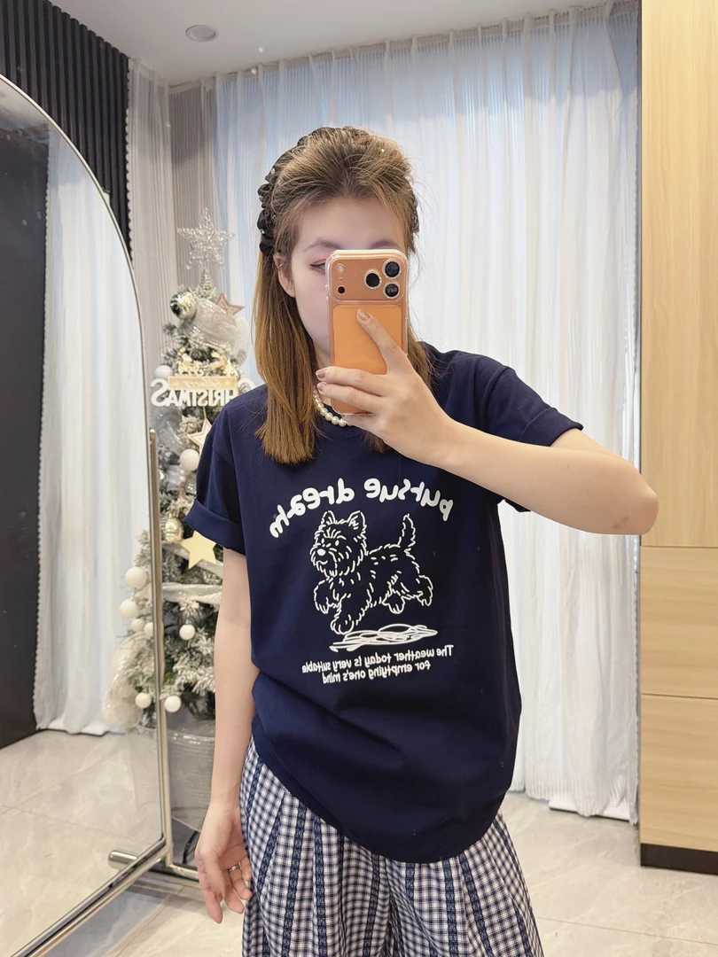 【机灵小狗】十三行夏东大门ins百搭减龄宽松显瘦韩系印花短袖T恤