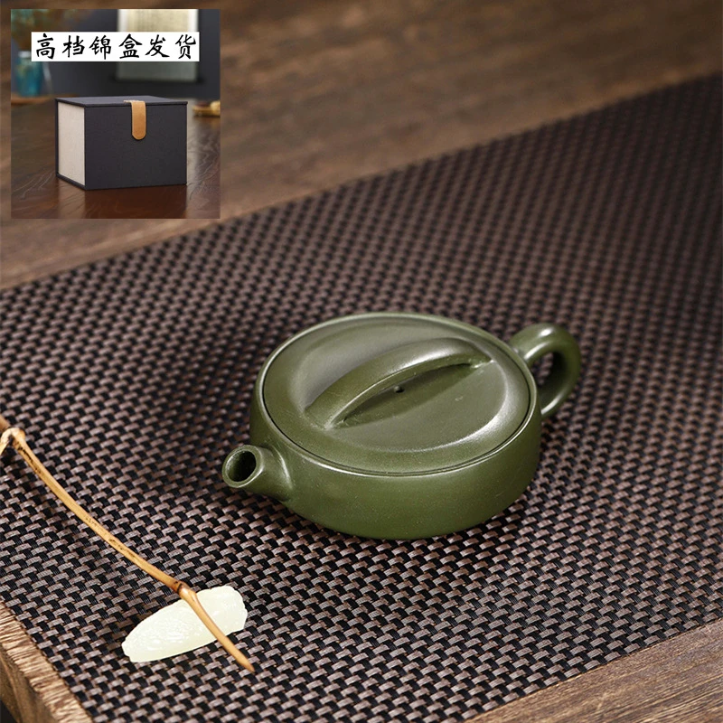 一片瓦壶 宜兴紫砂壶原矿绿泥大口汉瓦茶壶茶具工堂直播供货礼盒