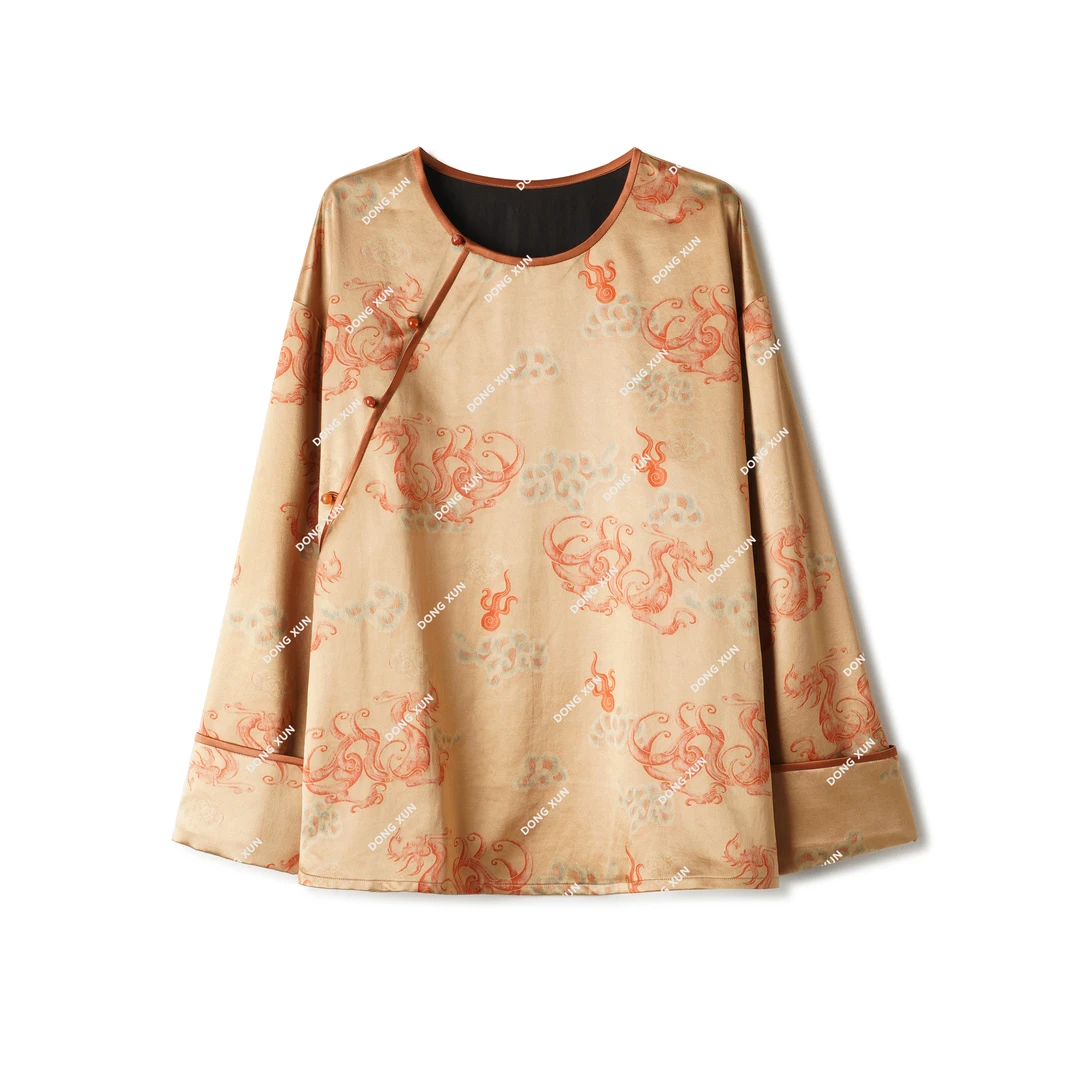 【金色年华】满分桑蚕丝重磅香云纱太太服DXO678中国风上衣中式