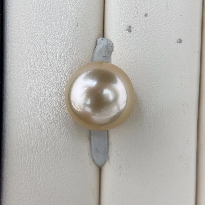 海水珍珠未镶嵌颈饰14.6mm 金珠 粉金 近圆H2