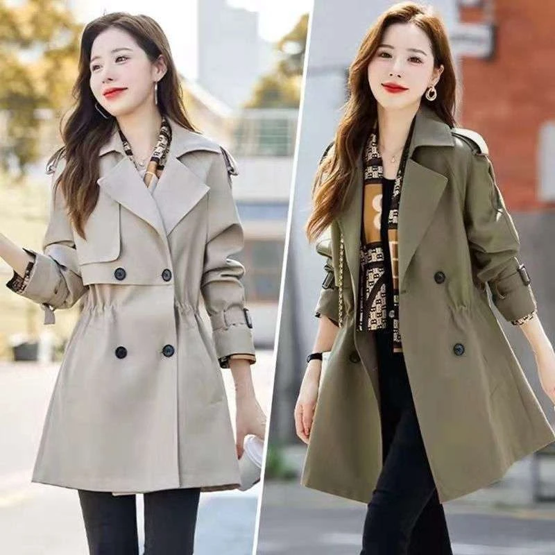 风衣女中长款2025春秋季新款英伦风小个子百搭大码显瘦收腰外套女