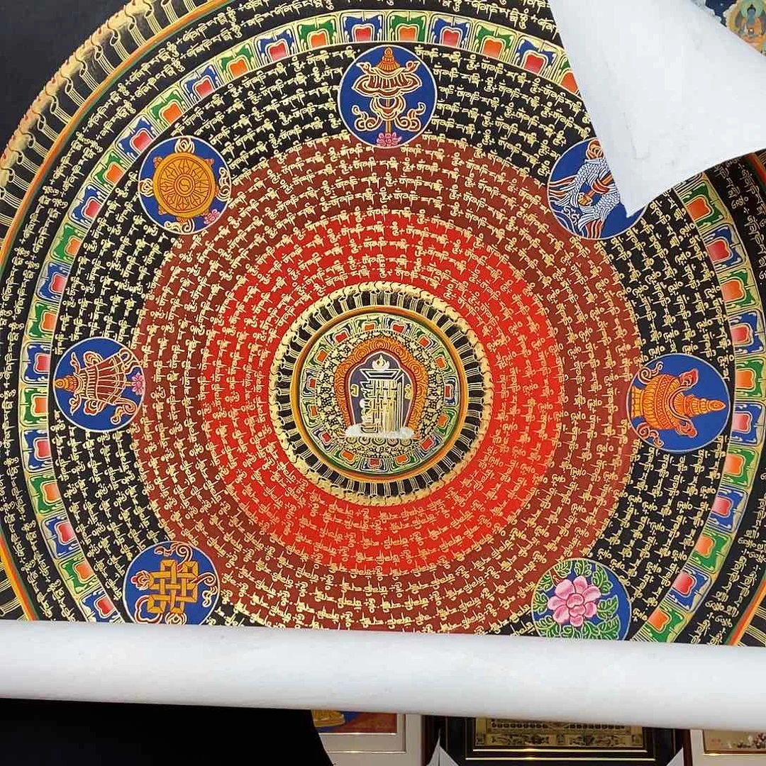 装裱画梗***生尼泊尔手绘唐卡画芯