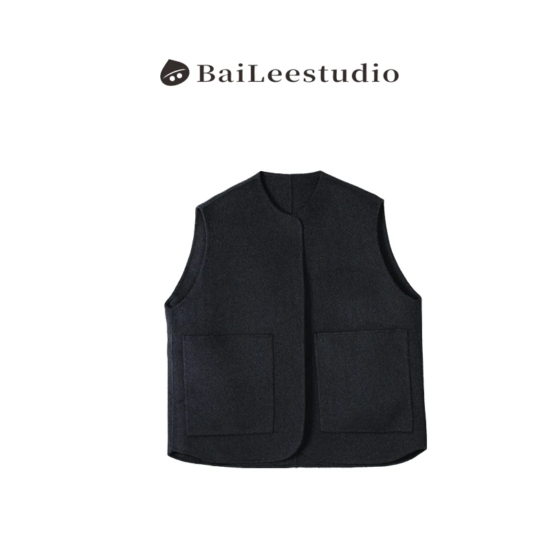 【柏栗良品】2025秋冬新品~复古经典无袖马夹25208