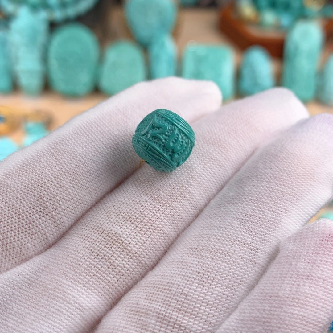 绿松石未镶嵌六字箴言卡11