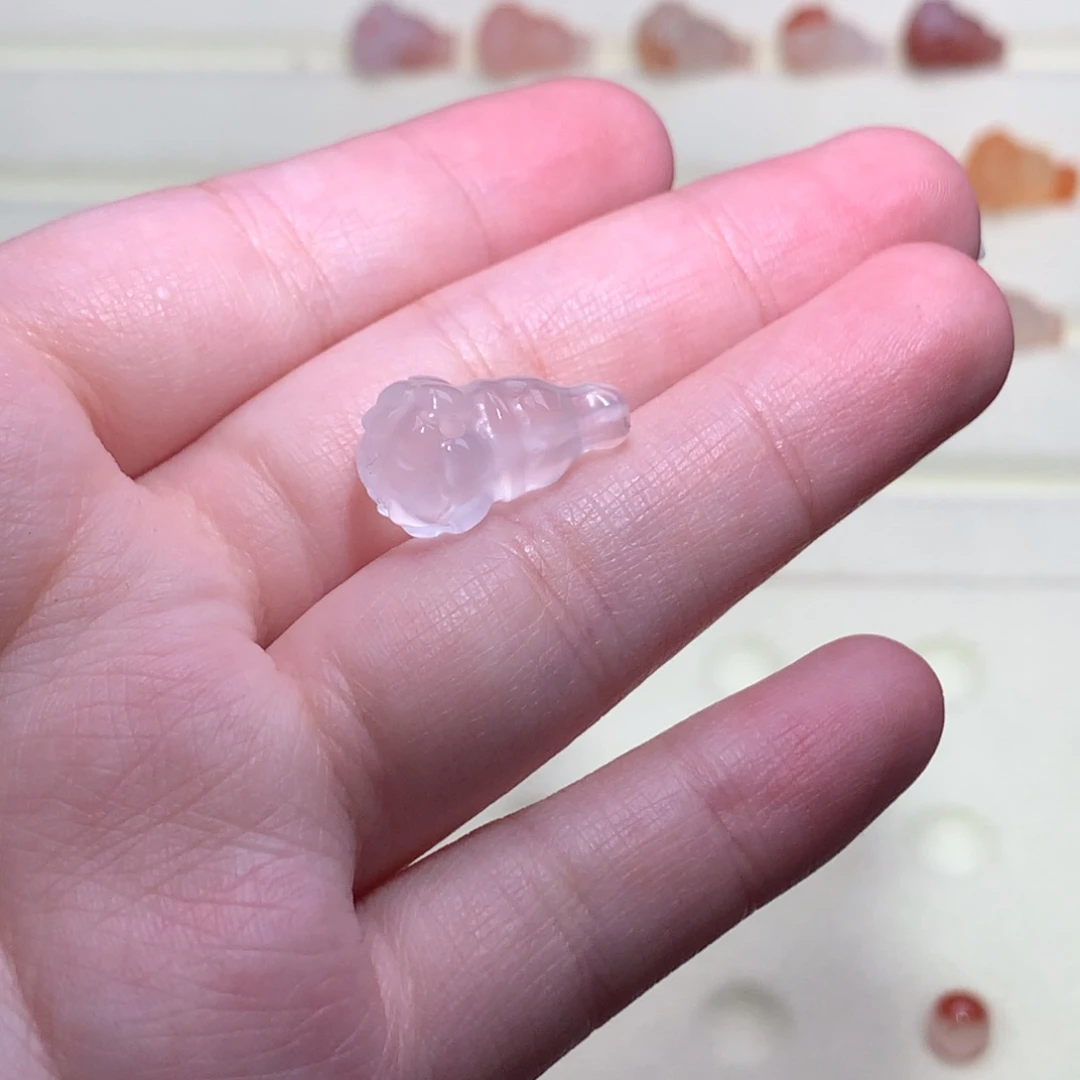 花***泥南红玛瑙未镶嵌珠宝半成品莲花三通