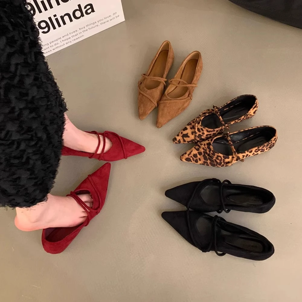 尖头单鞋内增高设计感法式复古玛丽珍鞋红色春秋新款配裙子女鞋子