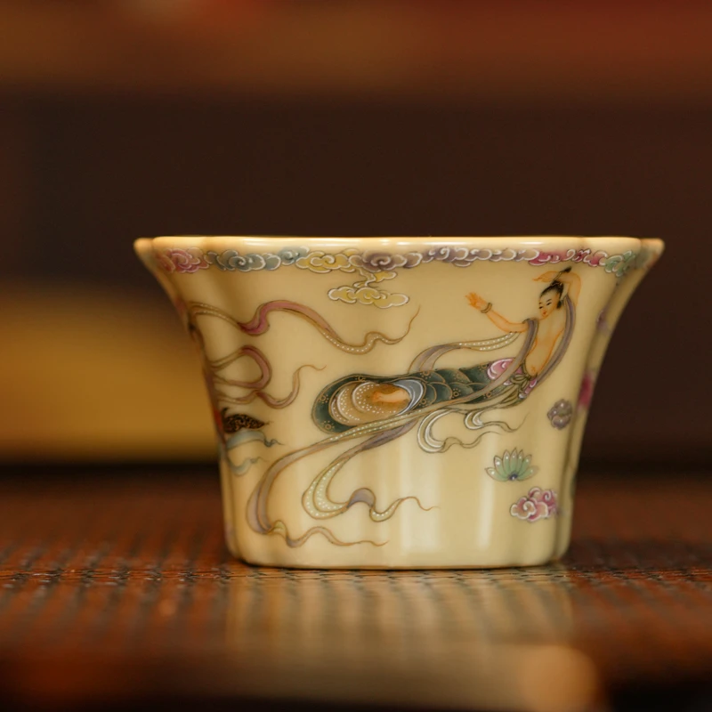 【墨舍名窑】谢小金天女散花杯 （xxj455）