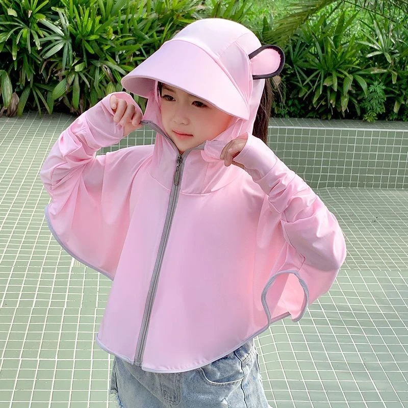 2025夏新款女童衣中大童冰丝防紫外线遮阳外套UPF50+衣