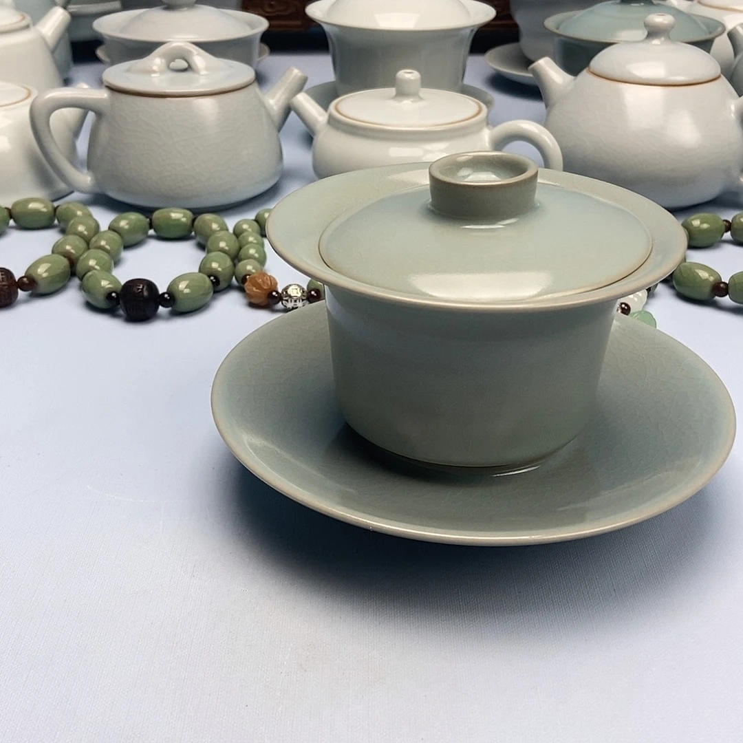 杯仿古釉马蹄盖碗原矿原釉原产地