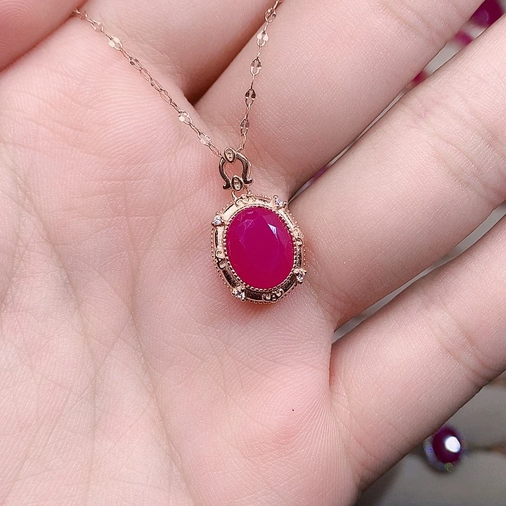颈饰银S925镶嵌红宝石