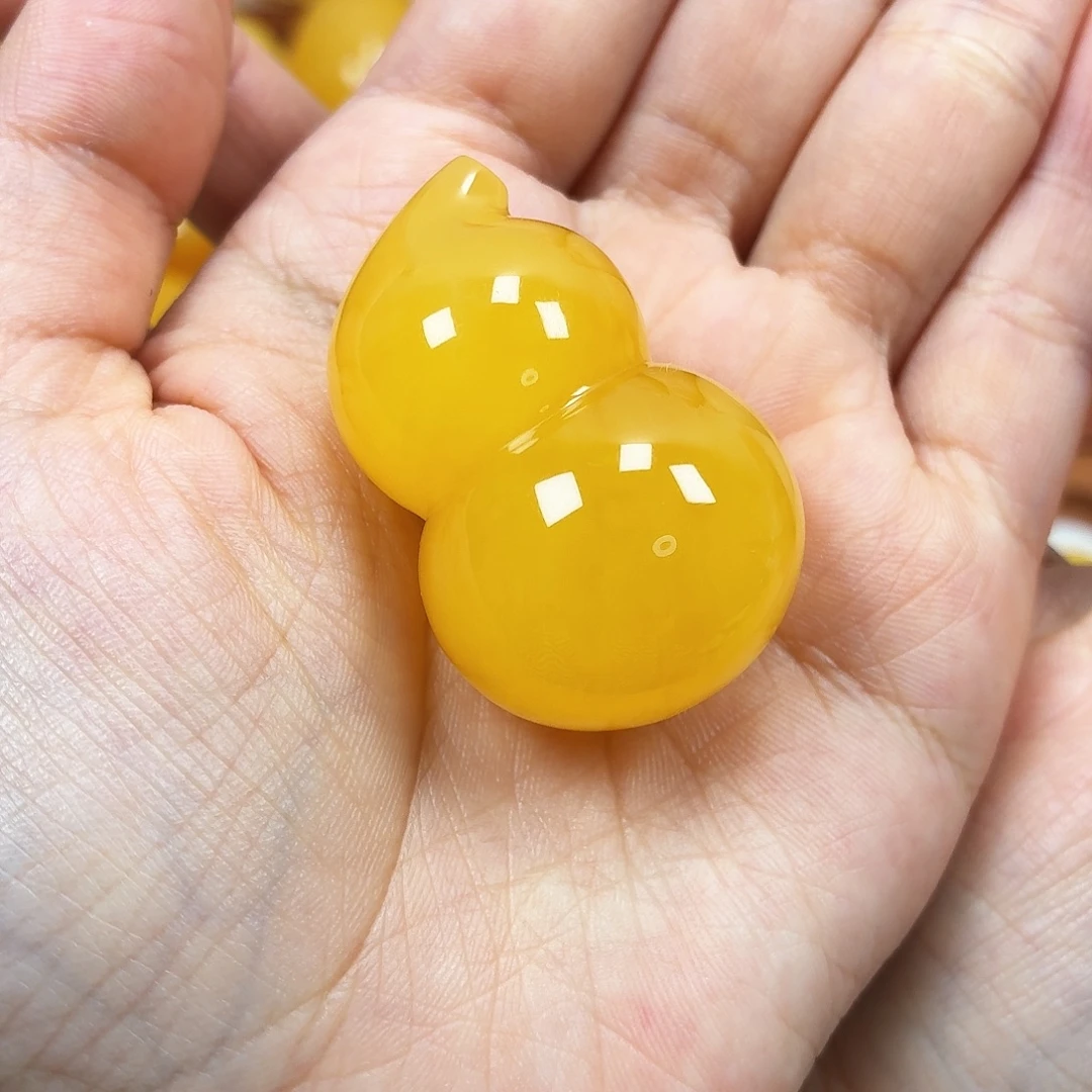 蜜蜡未镶嵌颈饰焦皮妖花葫芦
