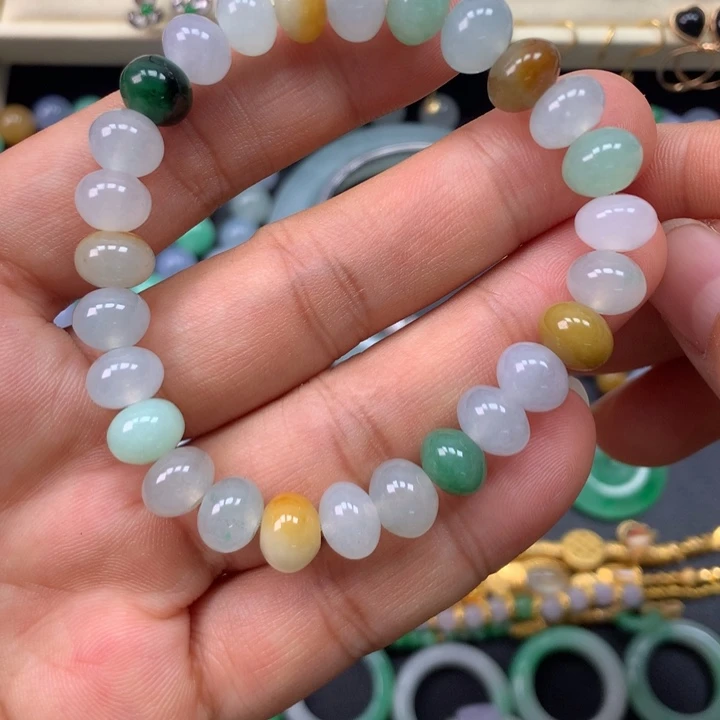 翡翠未镶嵌手链鼓珠