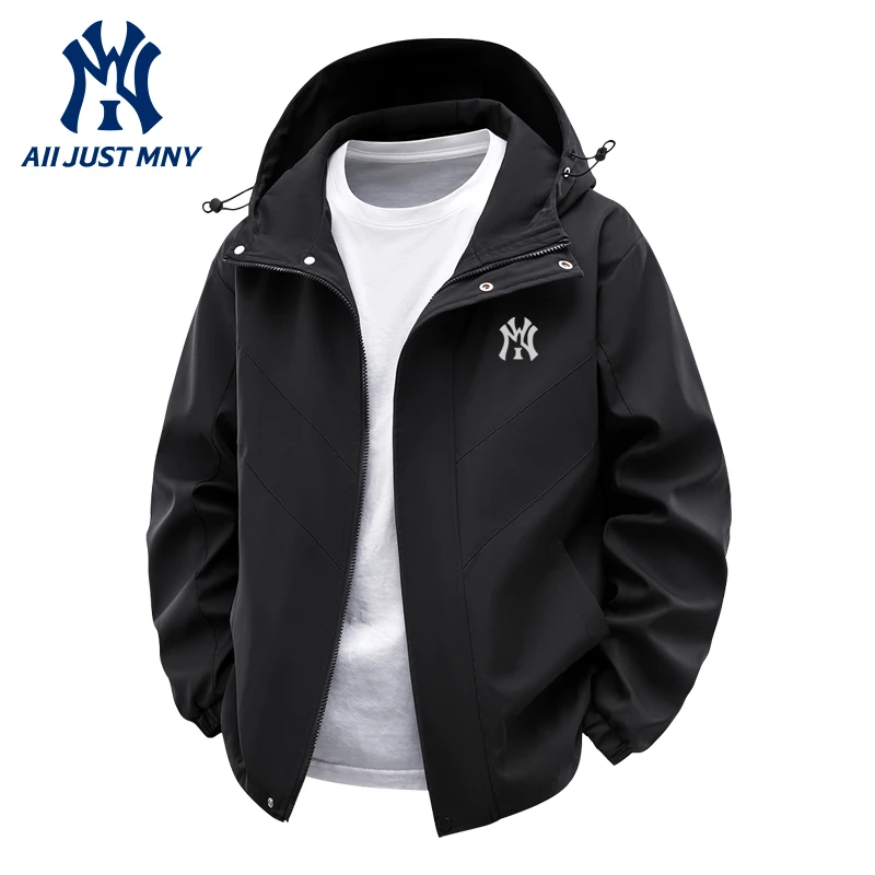 奥莱连帽防风夹克外套户外情侣秋季薄款男女同款冲锋衣男潮流百搭