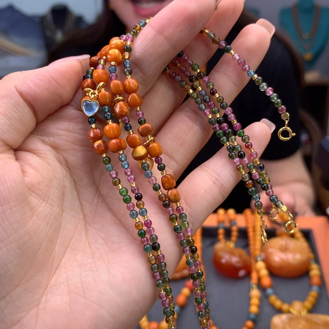 未镶嵌蜜蜡手链多样性发一