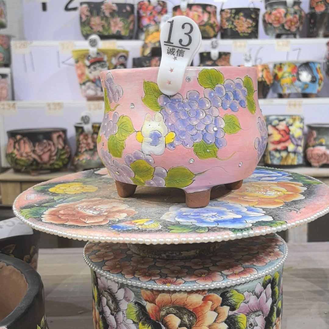 红泥花盆景德镇花盆