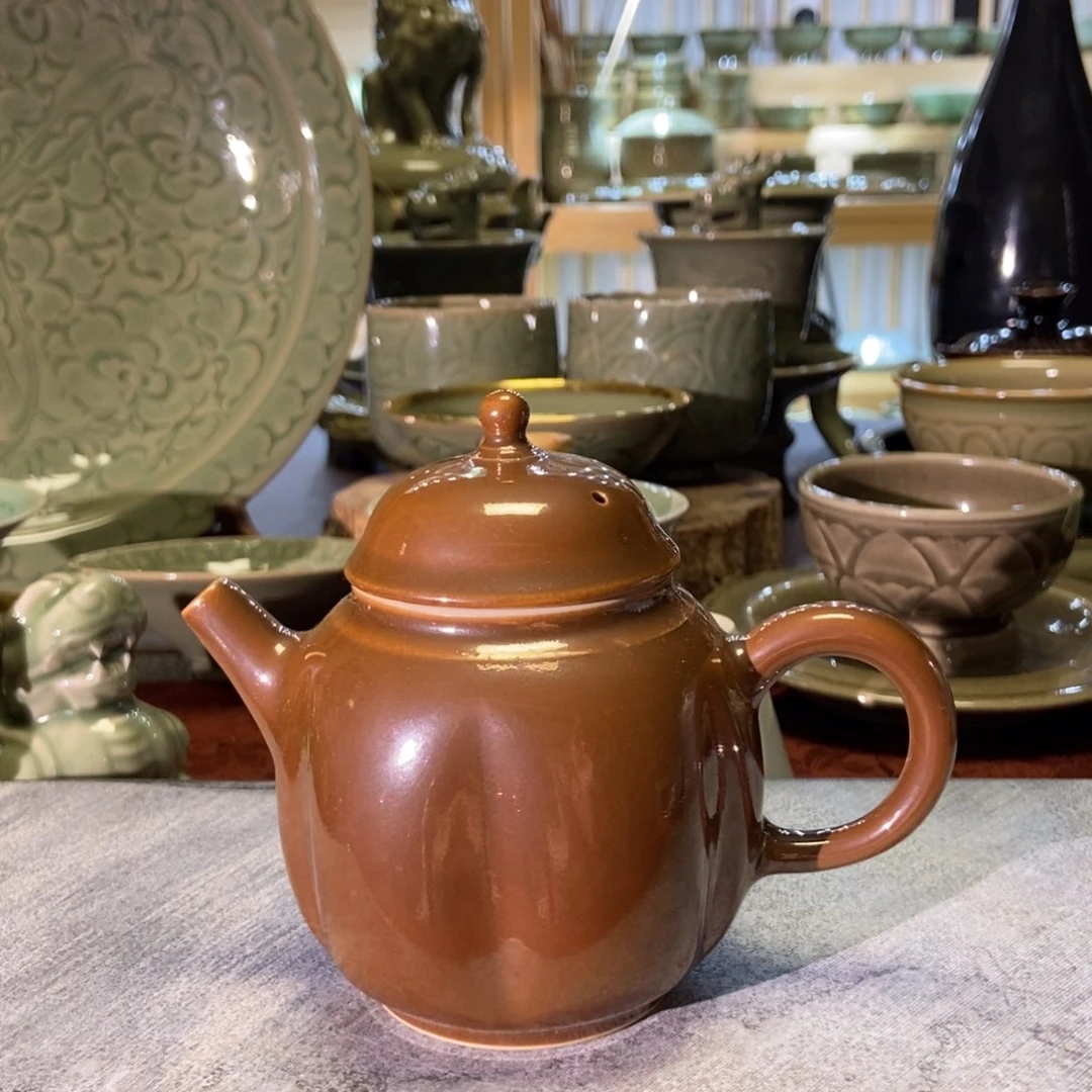 耀州窑紫金釉壶福利✌****?