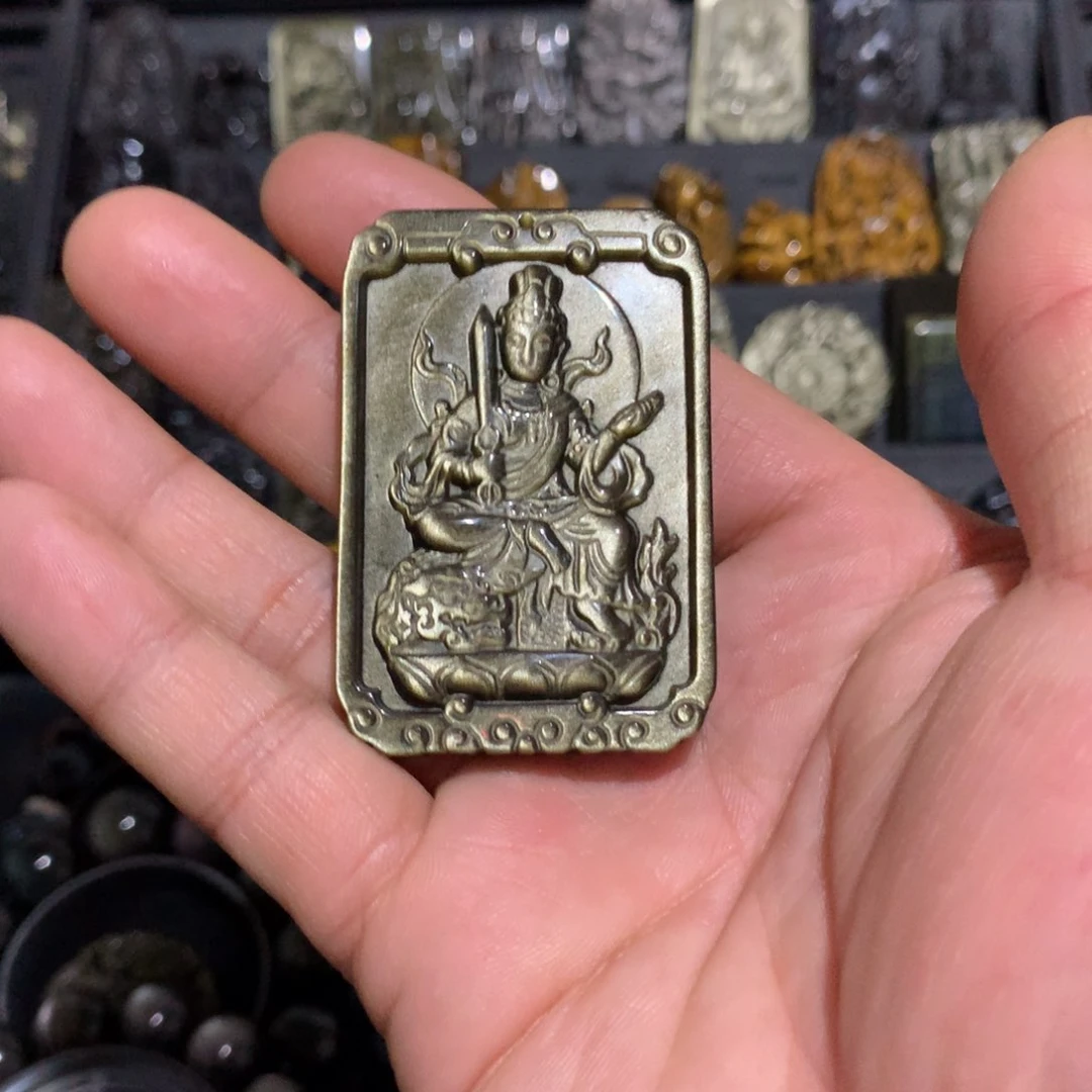 黑曜岩吊坠(赠链)未镶嵌翰**心