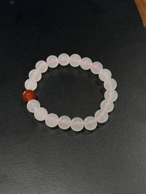 石英质玉 金丝玉白月光手串时尚