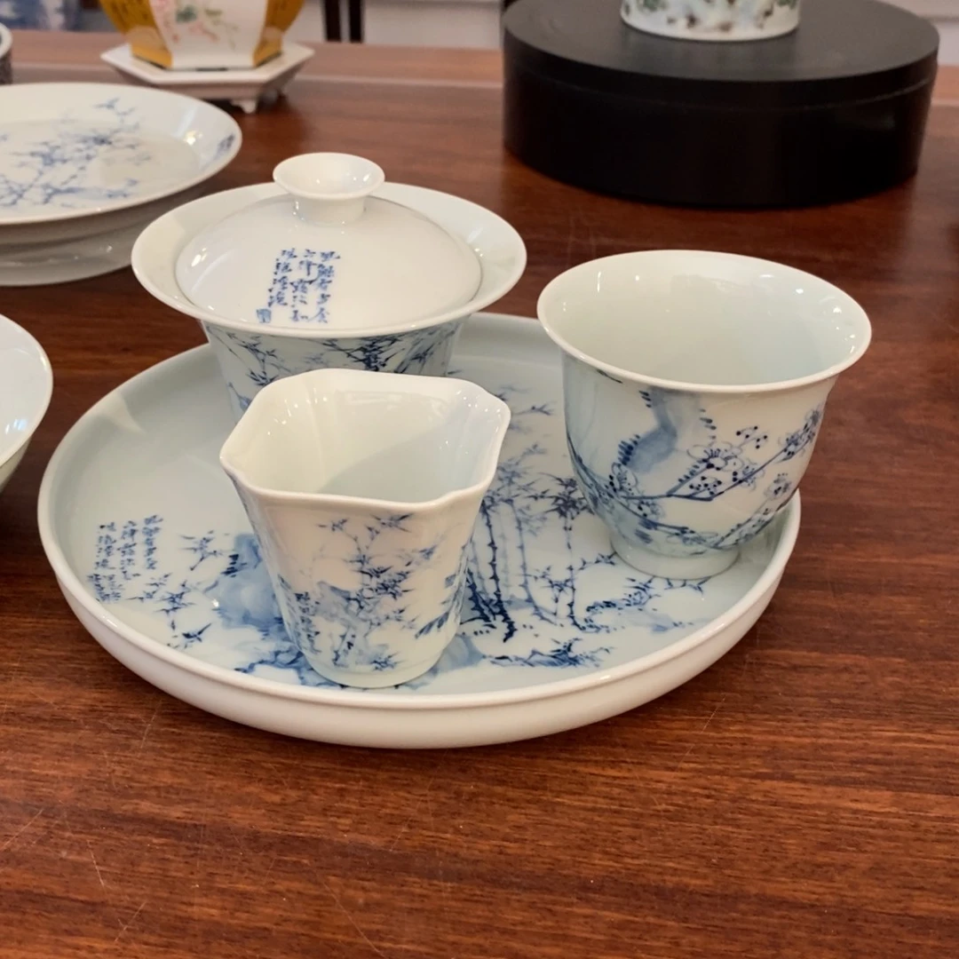 秃***芒宋墨文人雅器盖碗壶承单杯